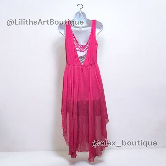 Renn Sheer Ruffle Midi Dress(C040)-Size M for Women - Picture 4 of 12